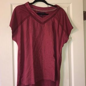 Gloria Vanderbilt Mauve Short Sleeve Blouse Large